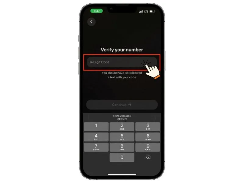 Nhập mã xác nhận