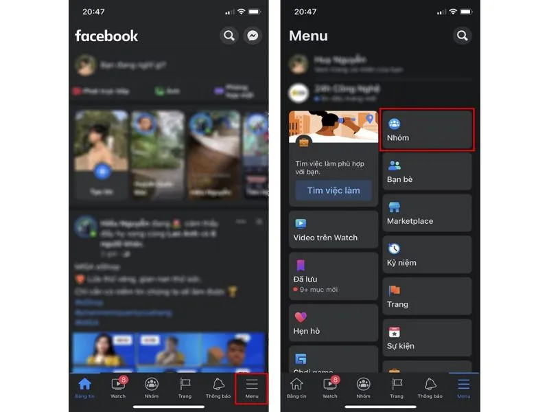 Chọn mục Menu