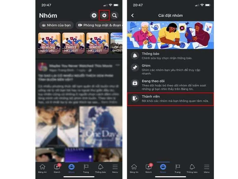 Cài đặt nhóm