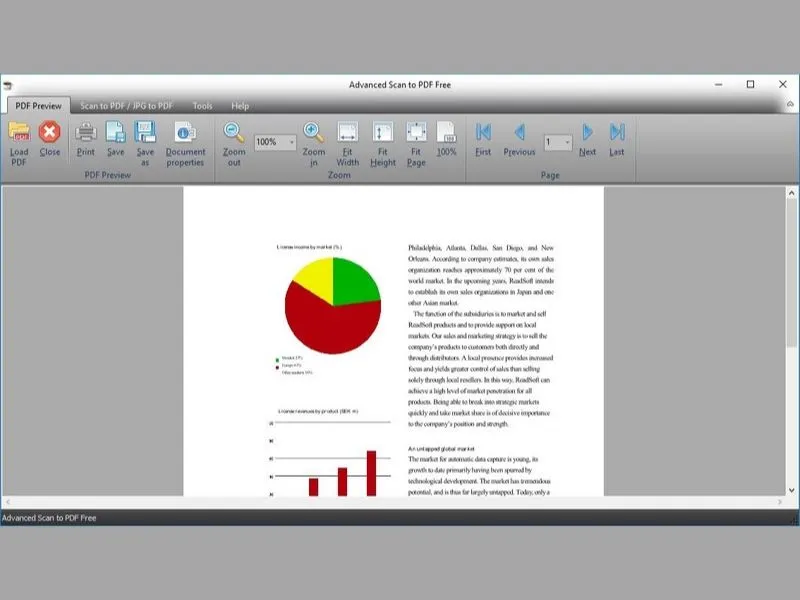 Phần mềm Advanced Scan to PDF Free