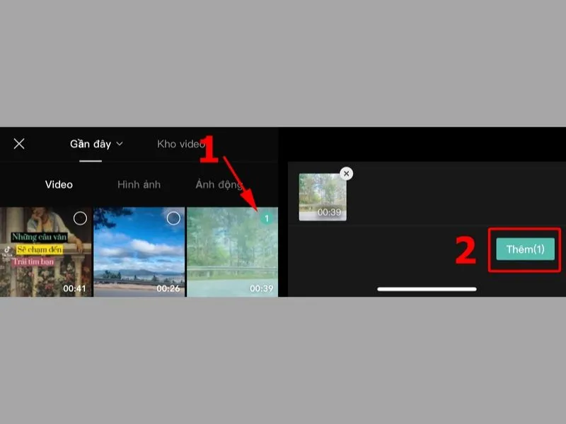Chọn ảnh, Video để thực hiện cách sử dụng phần mềm capcut trên iphone