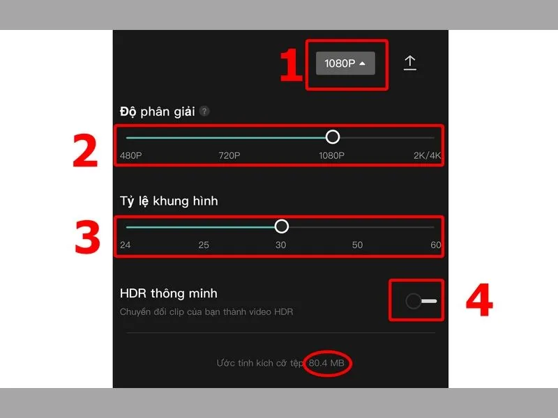 Thiết lập các thông số chất lượng cho Video