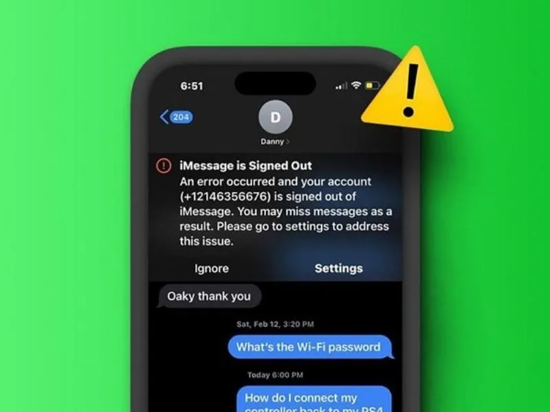 cach sua loi imessage is signed out tren iphone