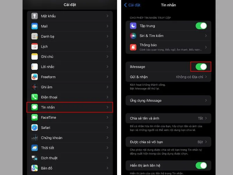 huong dan cach sua loi imessage is signed out tren iphone