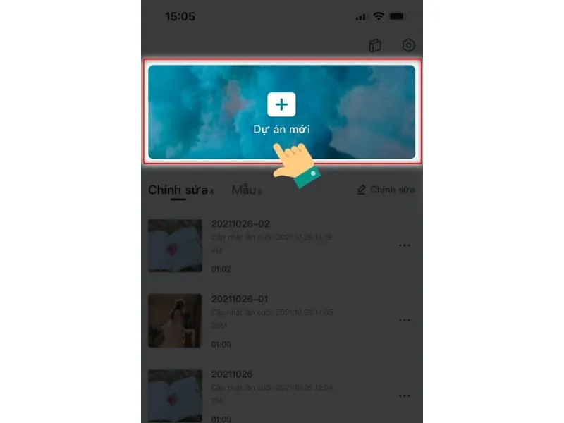 Cách tách âm thanh ra khỏi Video trên Capcut vào phần “Dự án mới”