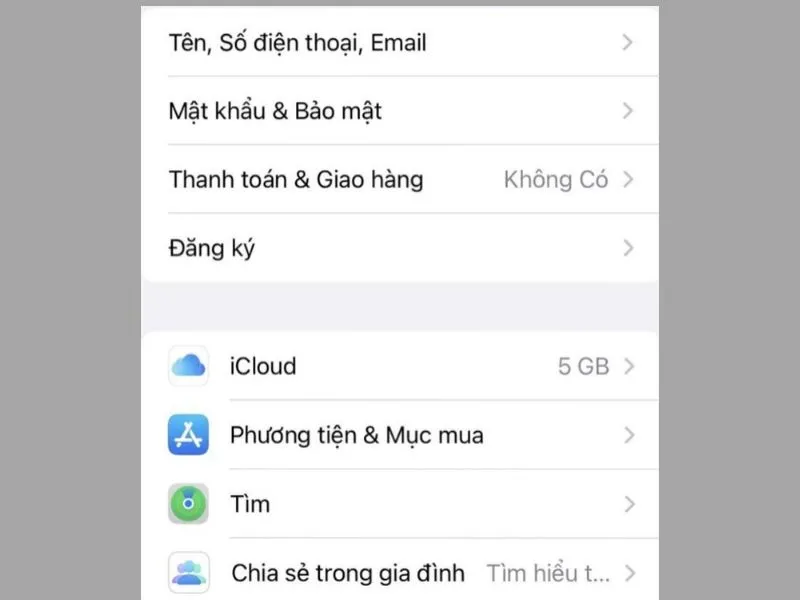 Bước 1 tải ảnh từ iCloud về iPhone bằng Cài đặt
