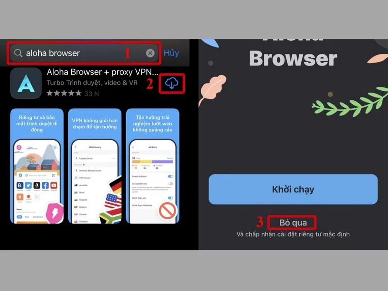 Cách tải Clip trên Youtube về iPhone bằng ứng dụng Aloha Browser lần chạy đầu tiên