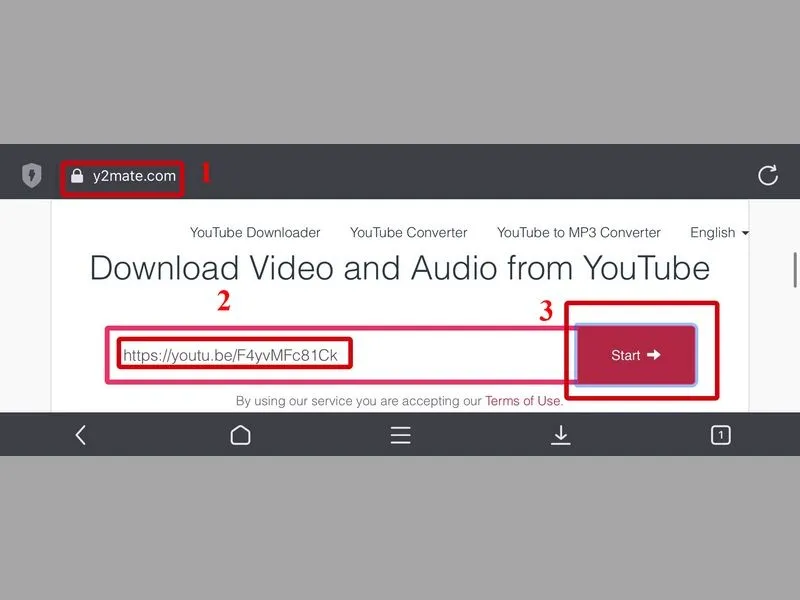 Truy cập website tải Video từ Youtube về iPhone trực tuyến - y2mate