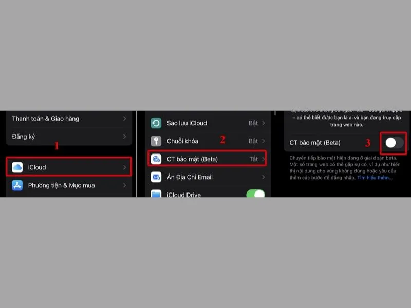 Kích hoạt CT bảo mật (Beta) 