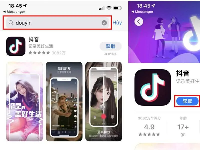 cách tải douyin cho iphone qua AppStore