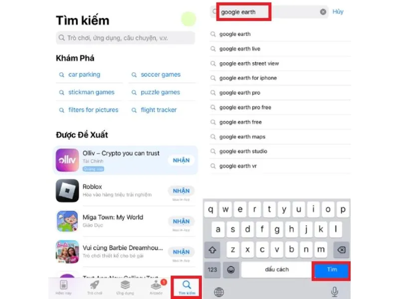 Hoàn tất tải google earth cho iphone