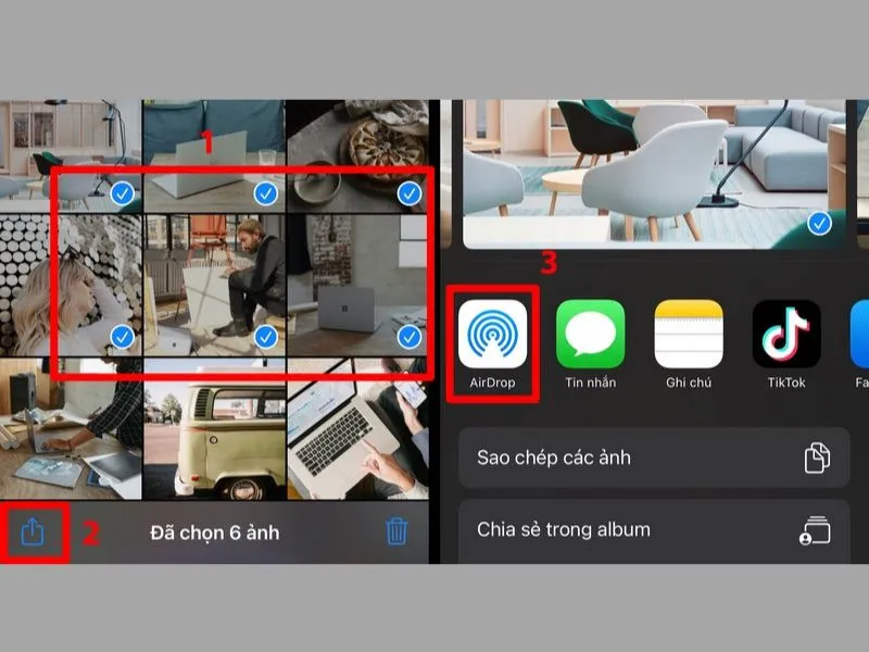Cách tải hình từ iphone về máy tính bằng Airdrop