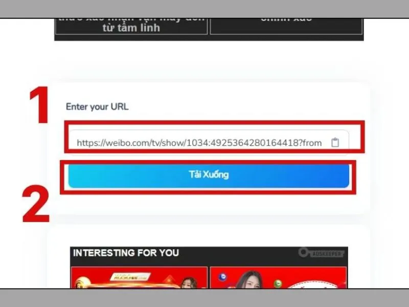 Tiến hành tải video weibo về máy tính