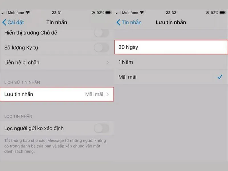 Tăng dung lượng cho điện thoại bằng cách xóa tin nhắn văn bản cũ