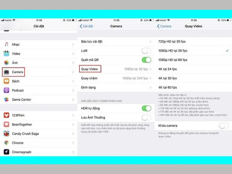 Giảm chất lượng ảnh và video cũng là cách tăng dung lượng hiệu quả cho iphone