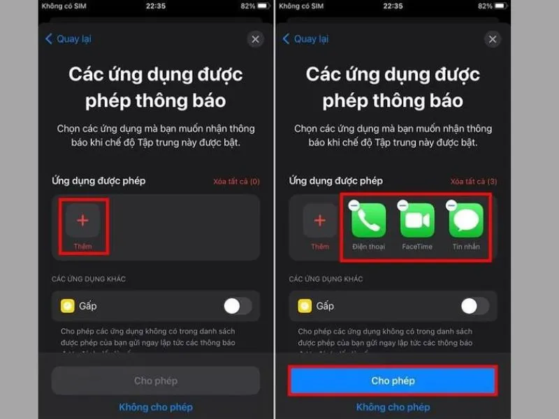 Chọn chế độ cho cần thiết và ấn cho phép
