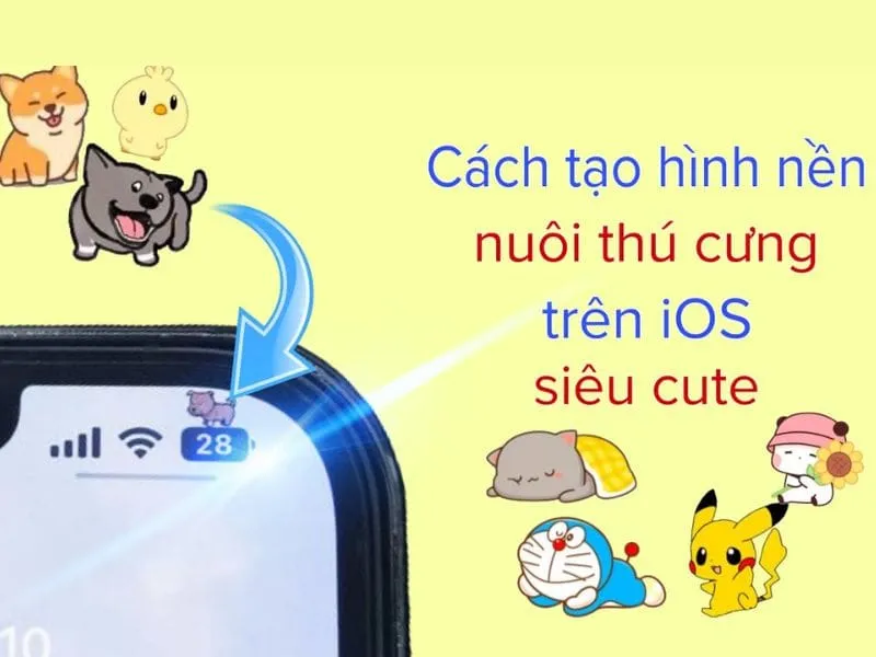Cách tạo hình nền nuôi thú cưng trên iPhone
