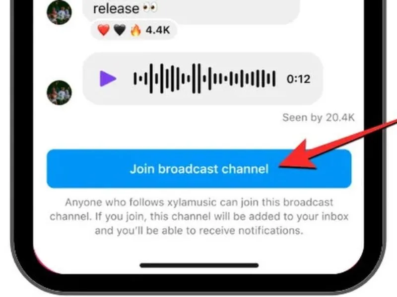 Cách tham gia kênh thông báo trên Instagram