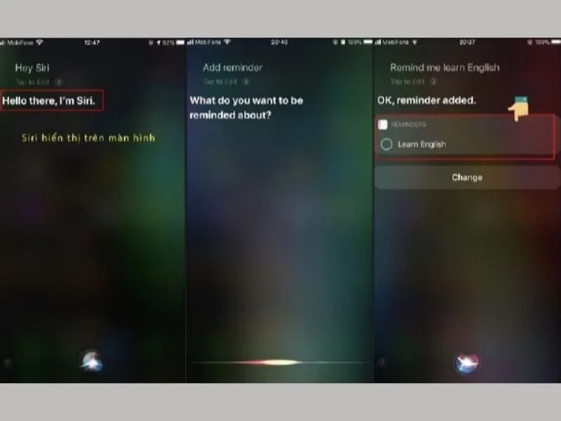 Cách tạo lời nhắc trên iphone bằng Siri