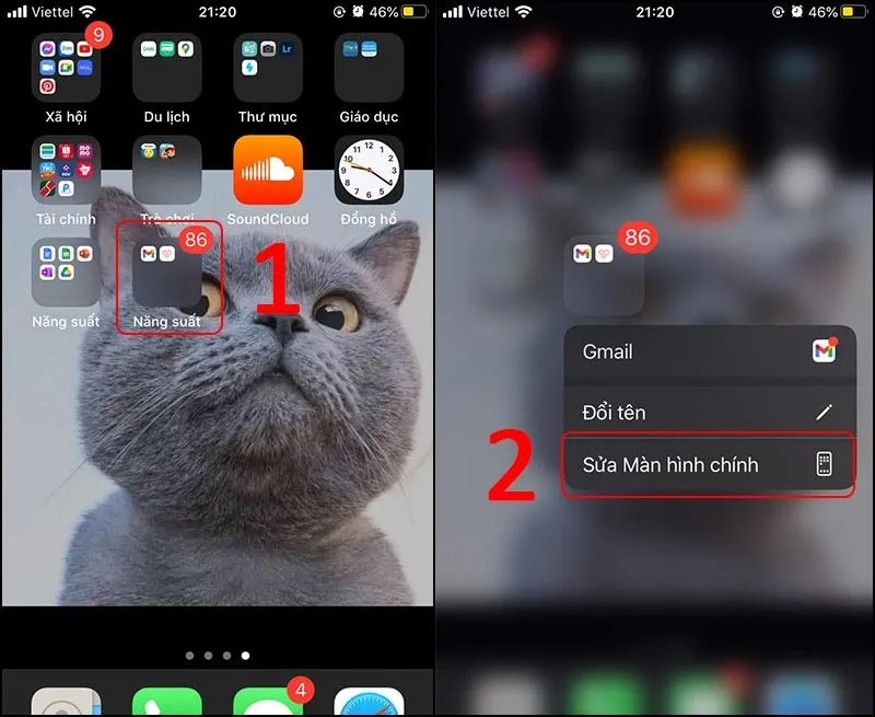 Chỉnh sửa màn hình chính trên iPhone