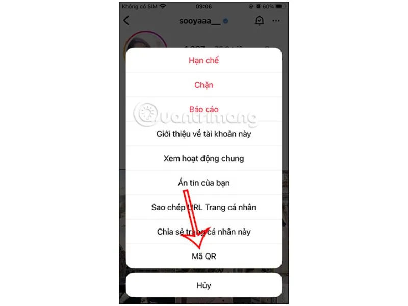 Vào trang Instagram của người khác
