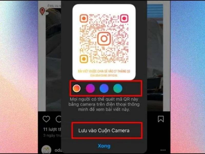 Cách tạo và lấy mã QR Instagram - Chọn QR Code