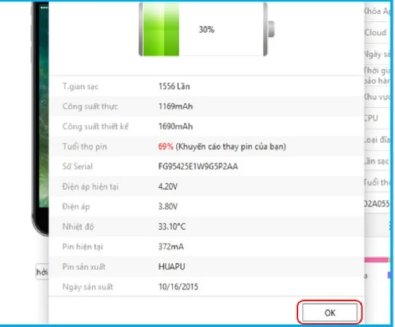 Thực hiện kiểm tra số lần sạc iphone đơn giản vô cùng chuẩn xác
