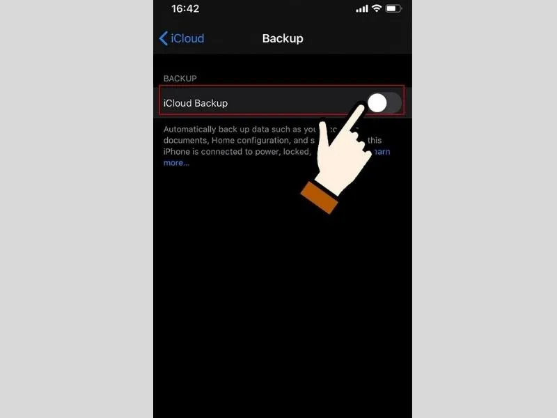 Di chuyển vào Sao lưu iCloud