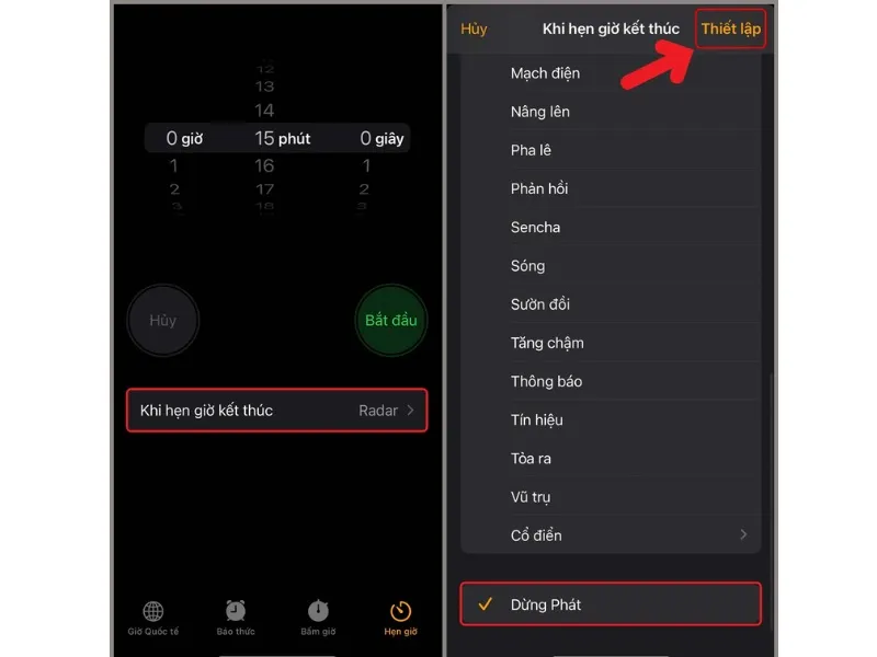 Chọn mục “ Thiết lập”