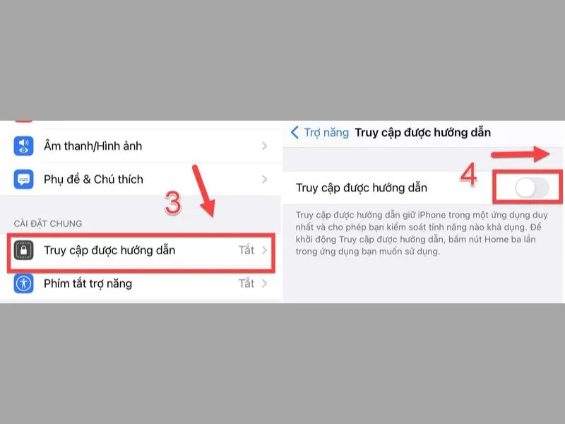 Mở cài đặt Truy cập được hướng dẫn trên iPhone