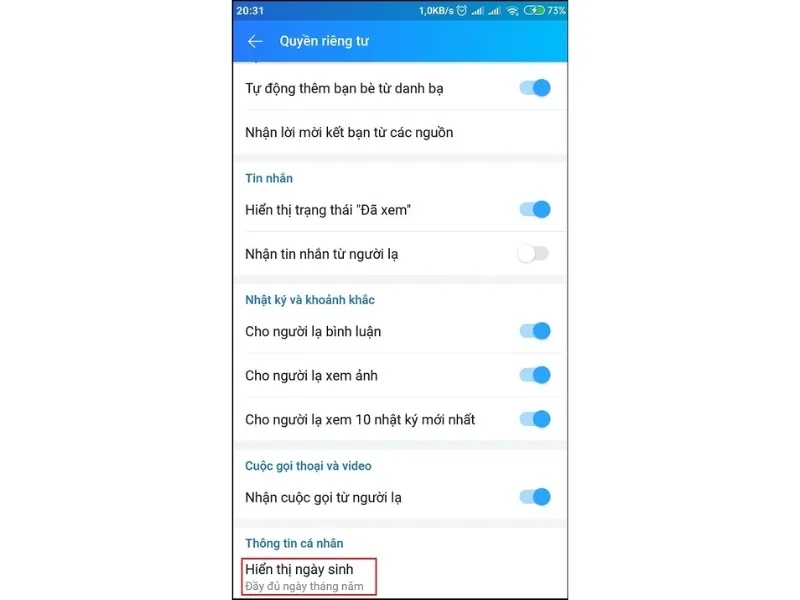 Cửa sổ của “hiển thị ngày sinh nhật” của bạn