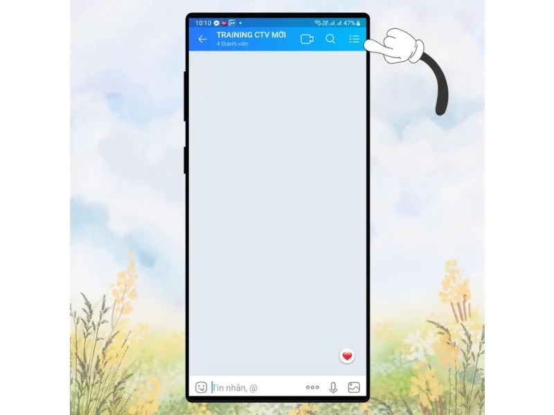 Cách tắt thông báo tag all trên Zalo truy cập vào cuộc trò chuyện