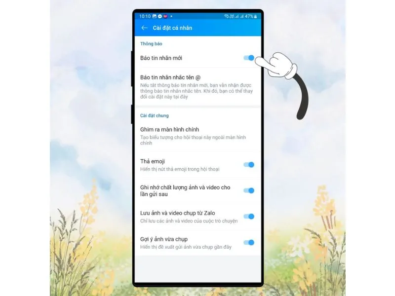 Chọn mục “Cài đặt cá nhân”