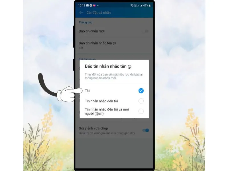 Tùy chọn chế độ