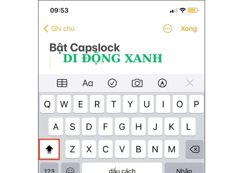 Sử dụng Caps Lock cho viết hoa tất cả các kí tự