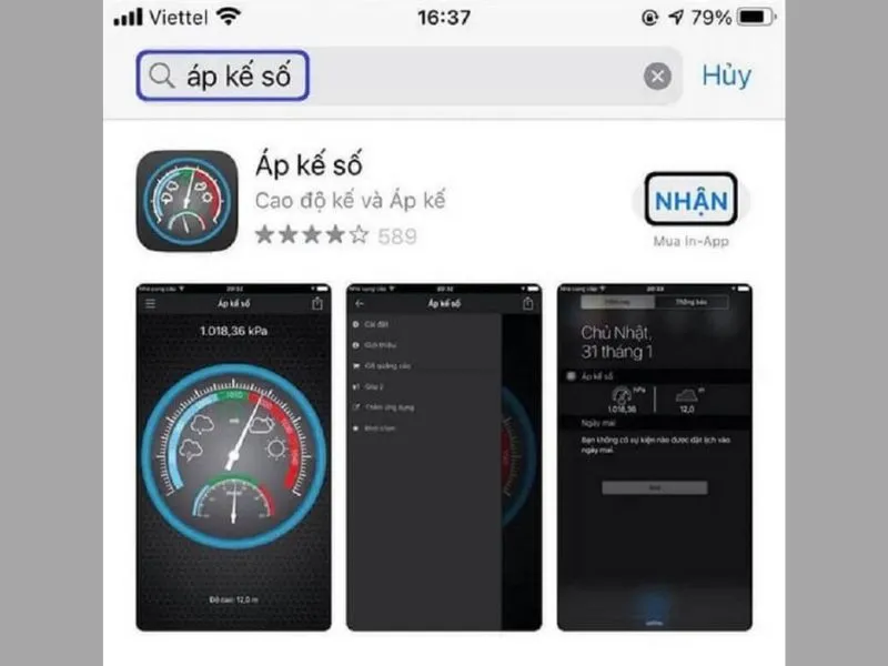 Tải phần mềm Áp kế số từ App Store