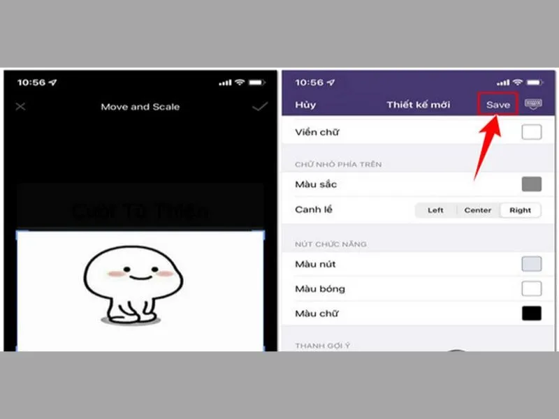 Cách thay đổi hình nền bàn phím iPhone sau đó nhấn lưu