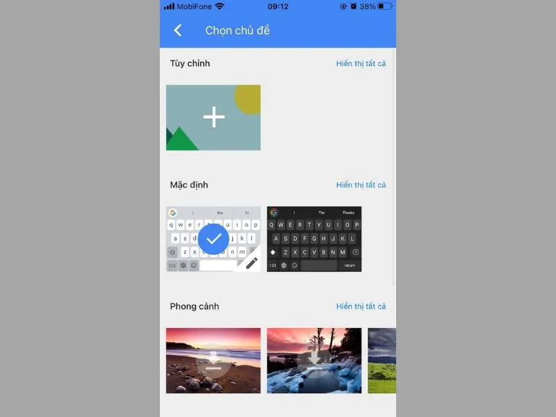 Hình ảnh gợi ý cho bàn phím iPhone