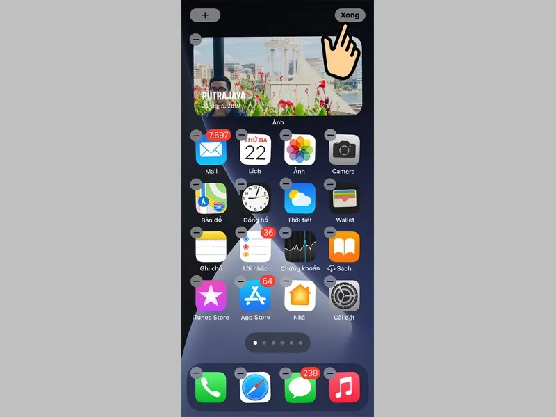 Nhấn xong để hoàn thành cách thêm ảnh nổi bật trên iphone