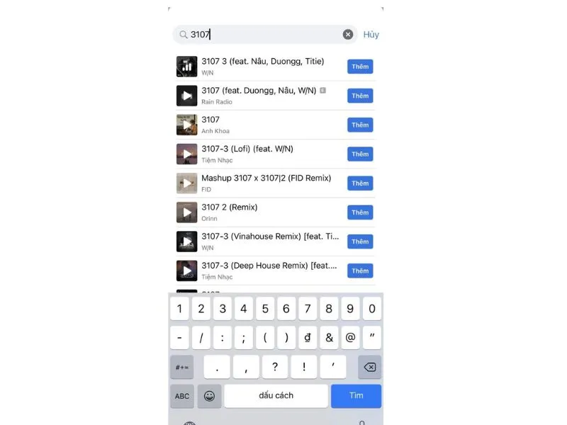 Cách thêm bài hát vào tiểu sử Facebook - Chọn bài nhạc