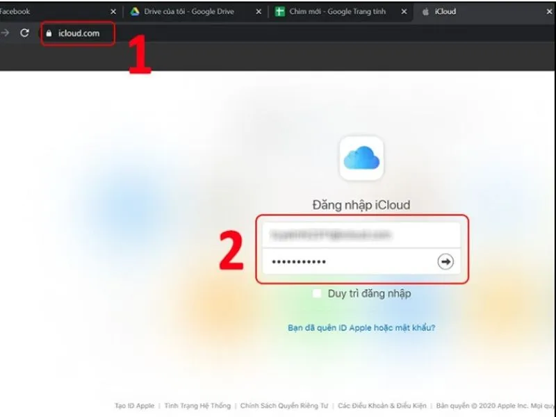 Truy cập vào web iCloud trên máy tính