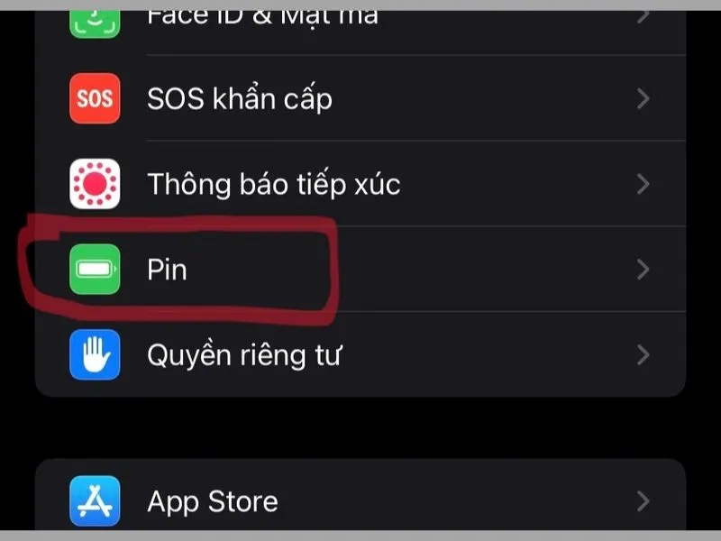Chọn Battery