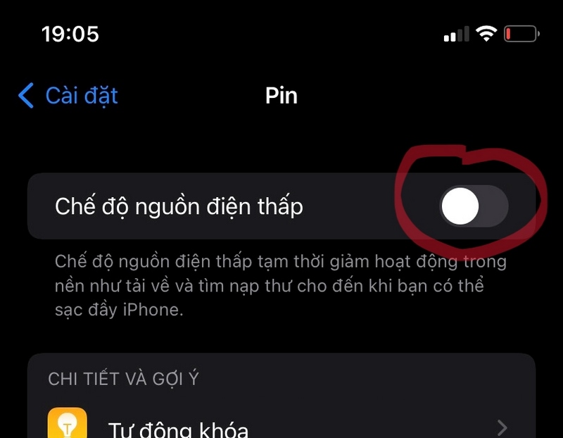 chon low power mode de bat dau cach tiet kiem pin cho iphone 13 pro max