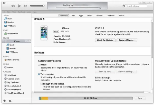 Tại iTunes nhấn vào biểu tượng iphone