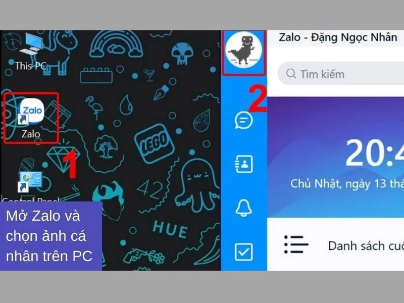 Mở và chọn ảnh đại diện