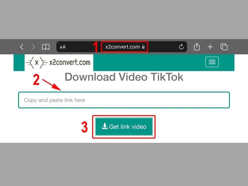 Thao tác trong website x2convert.com để thực hiện Cách xóa chữ Tiktok trên Video iPhone