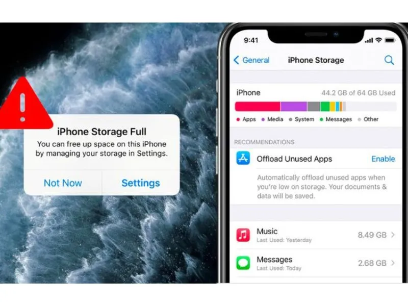 Dữ liệu hệ thống trên điện thoại iPhone