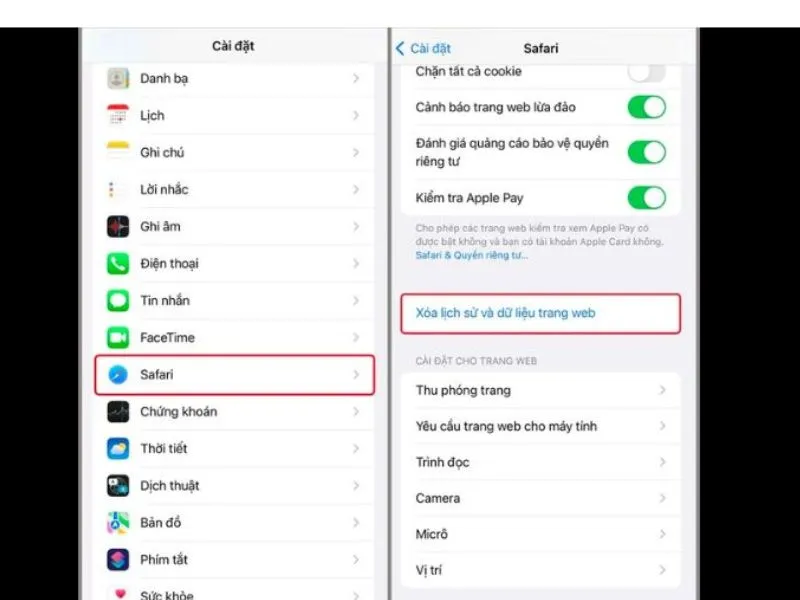 Cách xóa dữ liệu hệ thống trên iPhone bằng Safari