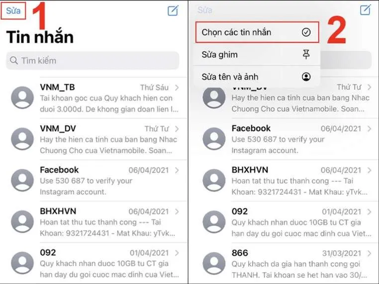 Loại bỏ những tin nhắn cũ cũng là một cách xoá dung lượng ảo trên iPhone