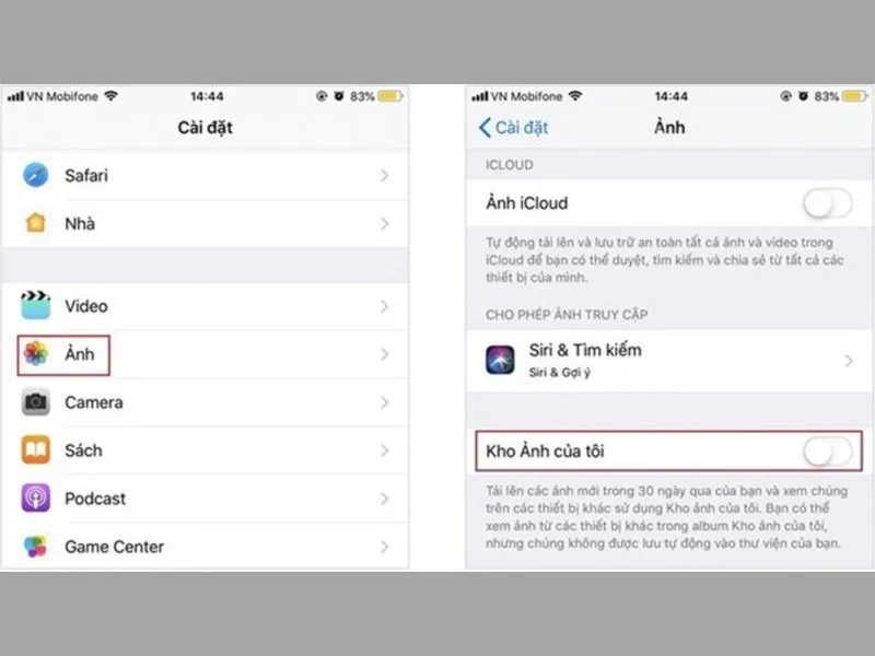 Vô hiệu hoá chế độ tự động đồng bộ ảnh lên iCloud